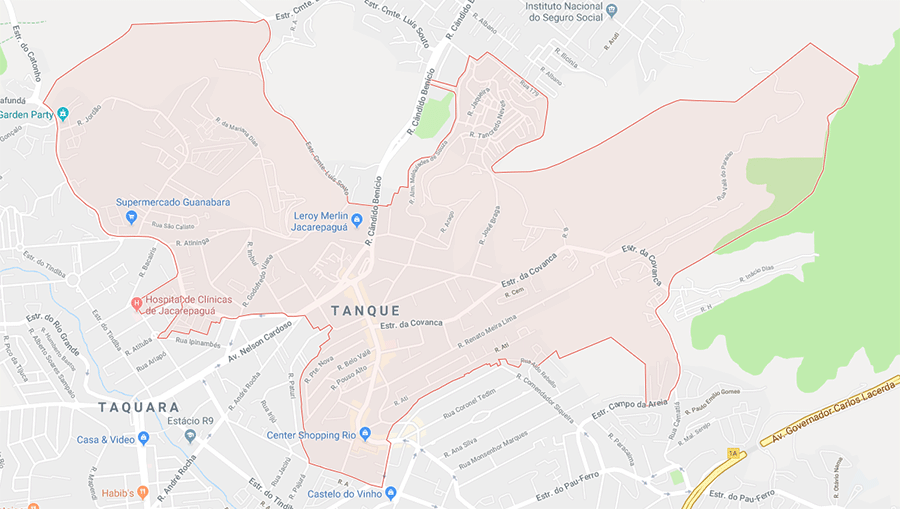 Mapa do bairro Tanque